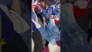 Japan Fans cleaning after their win against Germany, Big Respect 