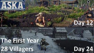 Aska - The First Year / 28 Villagers / Part 1 - No Commentary Gameplay