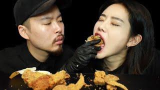 그녀와 후라이드&매운치킨 먹방 feat.후참치킨 (Fried&Spicy chicken mukbang)