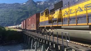 Alaska RR freight arriving Whittier