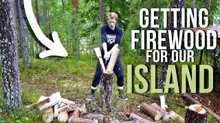 Setting Up Solar Panels & Getting Firewood On Our Island | Off Grid Island Ep.12