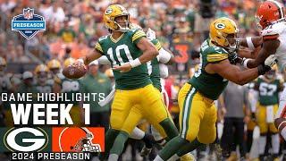 Green Bay Packers vs. Cleveland Browns | 2024 Preseason Week 1 Game Highlights