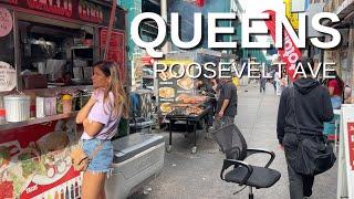 NEW YORK CITY Walking Tour [4K] - QUEENS - ROOSEVELT AVENUE