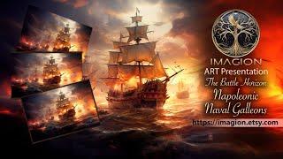 The Battle Horizon: Napoleonic Naval Galleons | Battle of Trafalgar 1805, Explosive Sea Battle Art