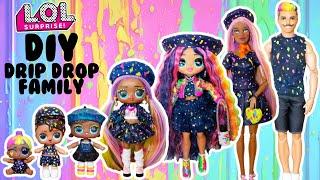 DIY LOL Surprise Family Drip Drop MEGA Makover! Custom Fun Craft With Barbie & Ken Dolls