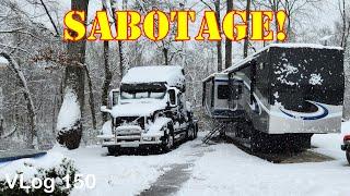 LOST POWER AND SNOWBOUND. We Can't MOVE. NO Clue Why. HDT Travels. Fulltime RV Life. Travels Florida