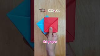 Squid Game Ddakji with A4 paper #diy #squidgame #easyorigami #shortsfeed