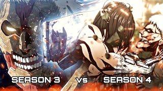 Eren vs Reiner - Wit Studio VS MAPPA - Season3 vs Season 4