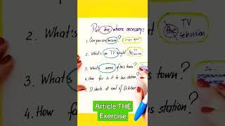 #ARTICLE #THE #exercise #english #learn #esl #learning #grammar #englishpractice #easyenglish #easy