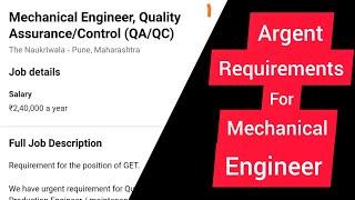 MECHANICAL ENGINEERING JOB |VACANCY 2020 |