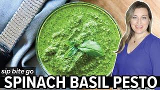 Spinach Basil PESTO With Walnuts (so easy!)