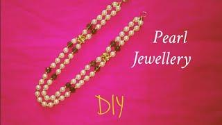 DIY PEARL NECKLACE MAKING AT HOME / PEARL JEWELLERY DESIGNS / Handmade Jewelry #myhomecrafts