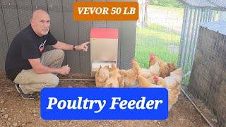 VEVOR 50 lb Poultry Feeder Review!! Our Chickens Love It!!