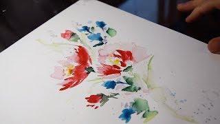 How To: Paint Loose Watercolor Flower (5 MINUTE TUTORIAL)