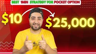  $10 to $25,000  POCKET OPTION Live trade BEST 1 MIN STRATEGY  #pocketoption #binaryoptions