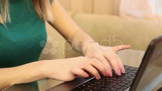 Business Woman With Laptop.  Glidetrack.. Stock Footage