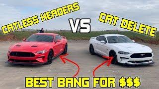 2018 Ford Mustang Corsa Headers vs Cat Delete Exhaust- ARE HEADERS WORTH IT?