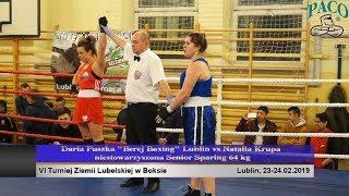 Daria Puszka Berej Boxing Lublin vs Natalia Krupa niestowarzyszona Senior Sparing 64 kg VI Turniej Z