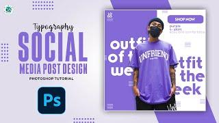 TYPOGRAPHY SOCIAL MEDIA POST DESIGN | PHOTOSHOP TUTORIAL