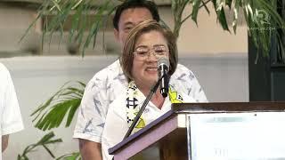 Leila de Lima faces the media as Mamamayang Liberal party-list files CONA