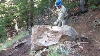 Splitting a Boulder the Old School Way- Feather and Wedge