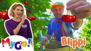Blippi Visits a Cherry Farm | MyGo! Sign Language For Kids | Blippi | ASL