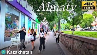 Almaty Walking Tour | Early evening walk in the center of the Almaty | Kazakhstan | 4K HDR