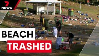 Huge clean-up at Bronte Beach after mess left by Christmas Day revellers | 7NEWS