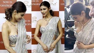 Mouni Roy Uncomfortable Moments In Saree At Inauguration Of New Store Of Om Jewellers