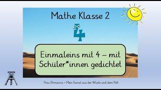 Mathe Klasse 2: Einmaleins mit der 4, Reim (mit Schüler*innen gedichtet)