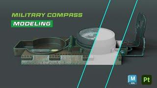 Military Compass || Autodesk Maya + Substance 3D Painter ||