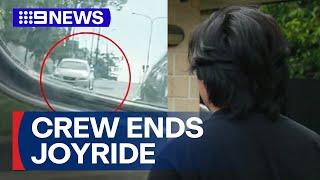 How 9News crew ended balaclava-wearing teenager driver’s joyride | 9 News Australia