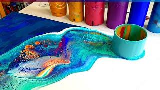 CORAL REEF - Beautiful Acrylic Pouring Technique with Multicolor Cells - Fluid Art - Acrylic Pouring
