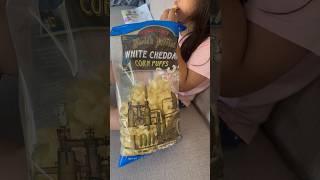 White Cheddar Corn Puffs by Trader Joe's, the best! #traderjoes #food #foodlover #foodblogger