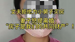 丈夫拒绝为小舅子买房，妻子怒提离婚：“房子是我们的共同财产！