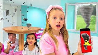 Nastya and Evelyn learn safety rules to stay safe from hurricanes and storms