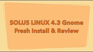 Install Solus Linux 4.3