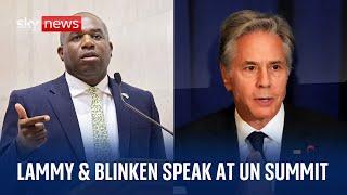 David Lammy and Antony Blinken deliver speeches at UN Summit of the Future