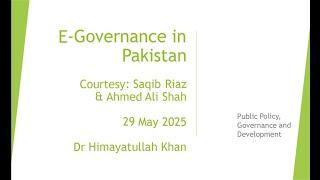 537 E-Governance in Pakistan