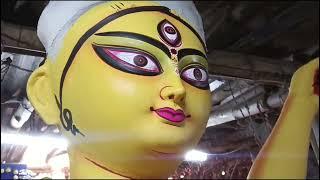 প্রশান্ত পালের দুর্গা ঠাকুরে রঙ হচ্ছেPrasanta Pal Studio 2024Kumartuli Durga Puja Pratima 2024