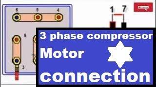 3 phase compressor motor connection fans and pump in refrigeration