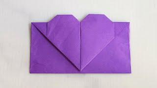 How to make a love letter ideas out of paper | Paper heart envelope origami