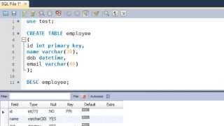 SQL Tutorial - 9: Create Table Statement