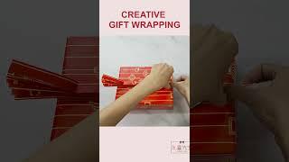 Fan style rectangular gift wrapping ideas #shorts  #howtowrap #giftpackingideas