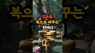 업보를 복으로 바꾸는 한마디  #부처님말씀 #불교명언 #지혜샘물 #인생조언 #삶의지혜 #오디오북 #불교쇼츠 #중년공감 #마음수행