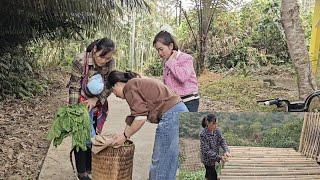 Single mother makes water floors and harvests vegetables to sell. Ly Vy Ca