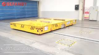 20T Rail Power Transfer Cart, Workshop Heavy Duty Motorized Trolley