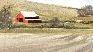 Step-by-step Landscape Scene in Watercolor (My exact process) - Matthew White