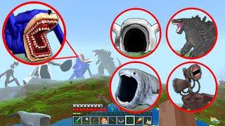 Shin Sonic vs Sea Eater vs Bloop vs Siren Head vs Godzilla in Minecraft