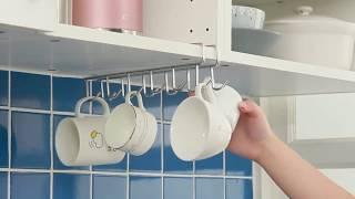 Simple and effective storage solution for your kitchen: Hanging hook rack cup hanger shelf organizer